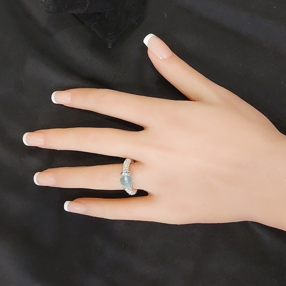 Aqua Crystal Handmade Ring - READ BELOW FOR CUSTOM SIZING π - Picture 5 of 6